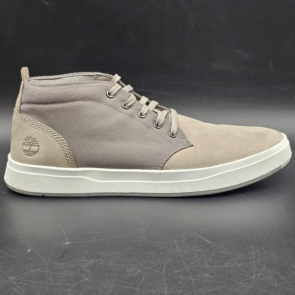 Timberland Davis Square Chukka Mens 11 Grey Nubuck Mid Top Sneakers A1SES